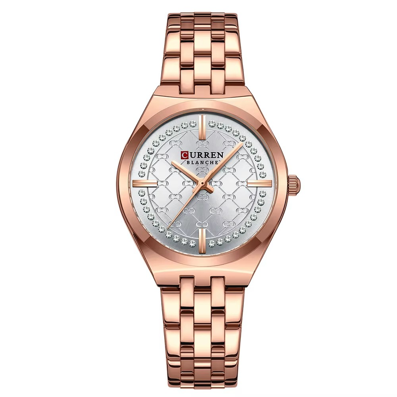 Curren C9096 Bronze White Γυναικείο Ρολόι με Λευκό Καντράν