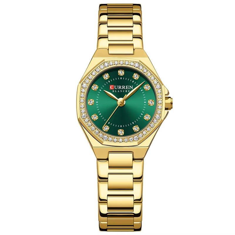 Curren C9100 Golden Green Γυναικείο Ρολόι με Πράσινο Καντράν