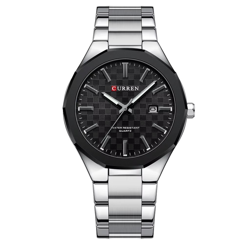Curren RD-202 Silver Black Ρολόι με Μαυρο Καντράν και Ασημένιο Μπρασελέ