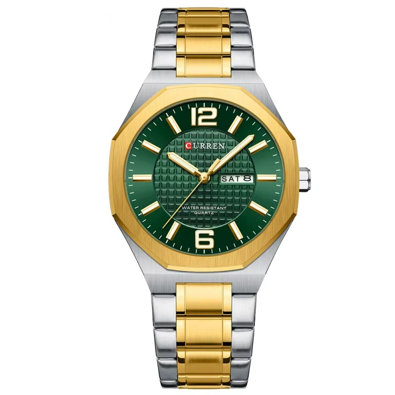 Curren 8476 Gold Green Ρολόι με Πράσινο Καντράν και Χρυσό Μπρασελέ