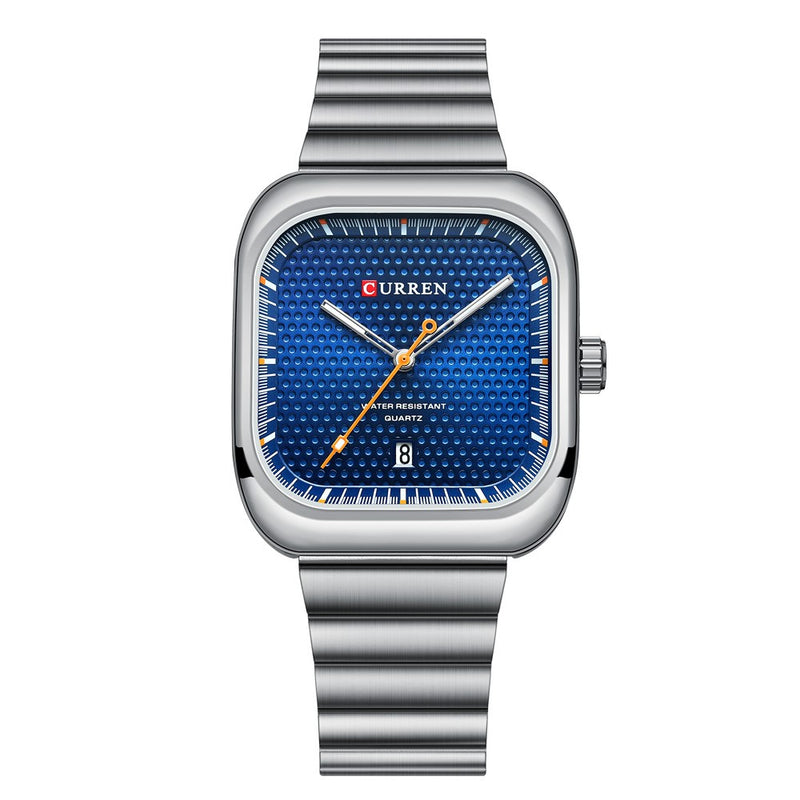 Curren 8460 Silver Blue Ρολόι με Μπλε Καντράν και Ασημένιο Μπρασελέ