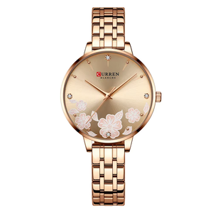 Curren C9068 Bronze Γυναικείο Ρολόι με Ροζ Χρυσό Καντράν