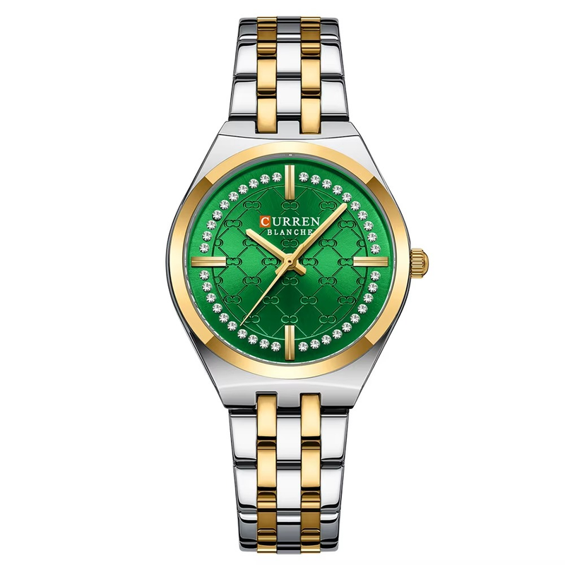 Curren C9096 Silver Green Γυναικείο Ρολόι με Πράσινο Καντράν
