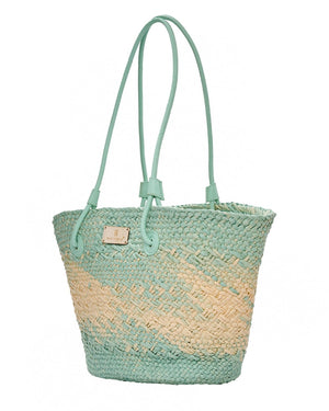 Ψάθινη Τσαντα Ωμου-CH963 - Πράσινο