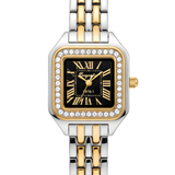 Vintage Γυναικείο Ρολόι Irina Silver Gold Black με Μεταλλικό Μπρασελέ