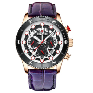 Reward R83011 Purple Ρολόι με Μαύρο Καντράν και Δίχρωμο Λουράκι