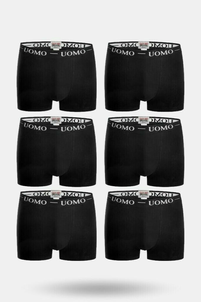 Uomo P Ανδρικά Μποξεράκια Μαύρα 6Pack