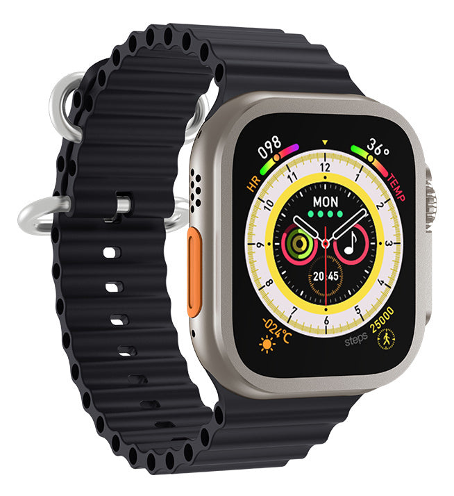 INTIME 8 Ultra Smartwatch με Παλμογράφο (Μαύρο)