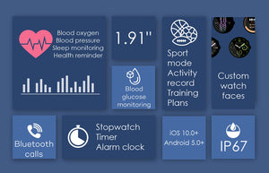 INTIME 8 Ultra Smartwatch με Παλμογράφο (Μαύρο)