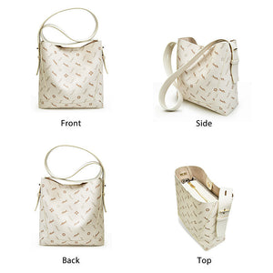 Δερμάτινη Γυναικεία Τσάντα Shopper ‘Ωμου Foxer 9136015F κρέμ