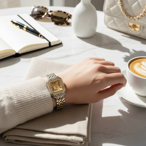 Vintage Γυναικείο Ρολόι Irina Silver Gold με Μεταλλικό Μπρασελέ