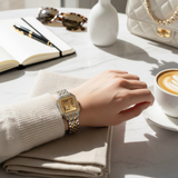 Vintage Γυναικείο Ρολόι Irina Silver Gold με Μεταλλικό Μπρασελέ