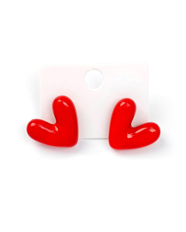 Καρφωτό σκουλαρίκι OO-S298 - Κόκκινο