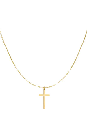 Κολιέ σταυρός σε χρυσό χρώμα από ανοξείδωτο ατσάλι