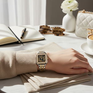 Vintage Γυναικείο Ρολόι Irina Silver Gold Black με Μεταλλικό Μπρασελέ