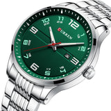 Curren 8411 Silver Green Ρολόι με Πράσινο Καντράν και Ασημένιο Μπρασελέ