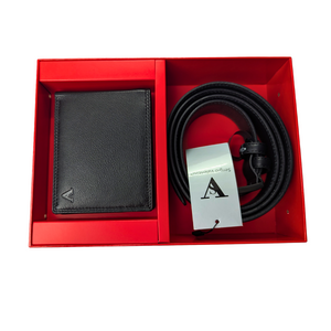 Ανδρικό Σετ Δώρου SD070 με Πορτοφόλι και Ζώνη Black