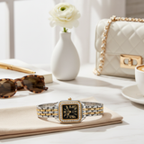 Vintage Γυναικείο Ρολόι Irina Silver Gold Black με Μεταλλικό Μπρασελέ