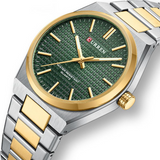 Curren 8439 Gold Green Ρολόι με Πράσινο Καντράν και Ασημένιο Χρυσό Μπρασελέ