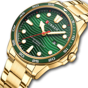 Curren 8426 Gold Green Ρολόι με Πράσινο Καντράν και Χρυσό Μπρασελέ