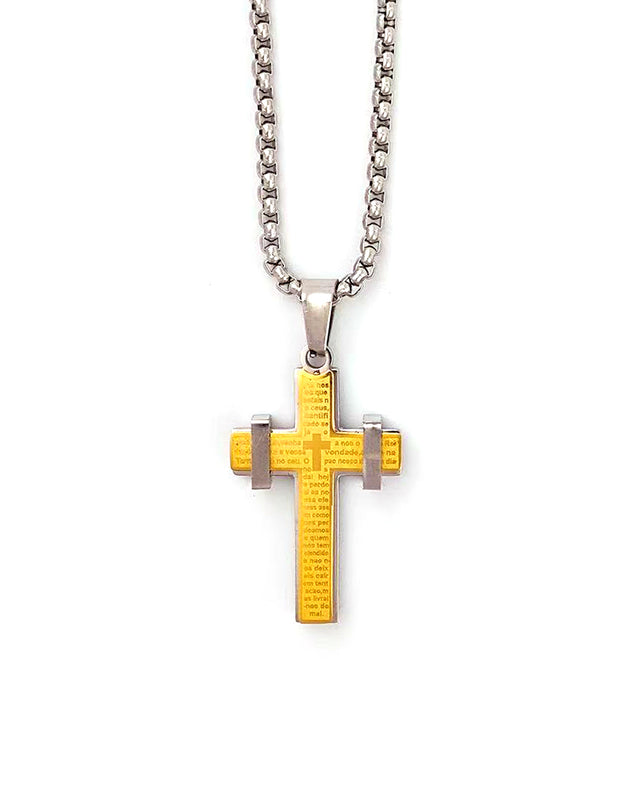 Αλυσίδα λαιμού με σταυρό WW-K442 - Χρυσό