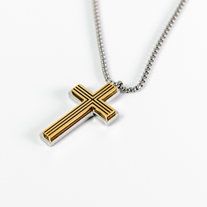 Κλασσικό Ατσάλινο Κολιέ Σταυρός