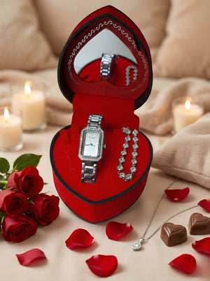 Γυναικείο Σετ Δώρου SD2022 με Ρολόι με Κοσμήματα