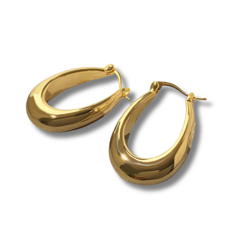 Σκουλαρίκια LM1014 Σχήμα Οβάλ Χρυσά Gold