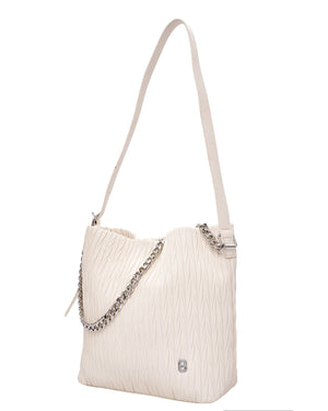 Τσάντα ώμου με αλυσίδα BS23228 - Ασπρο