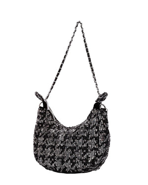 Τσάντα ώμου με παγιετες BS23202 - Μαύρο