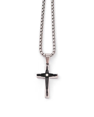 Αλυσίδα λαιμού με σταυρό WW-K450 - Black