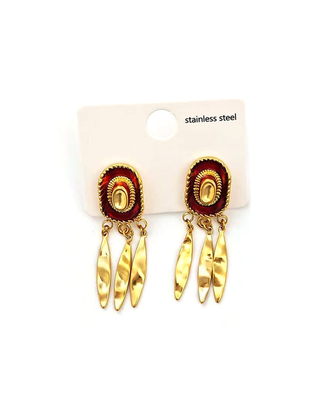 Καρφωτό σκουλαρίκι OO-S434 - Κεραμιδί