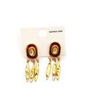 Καρφωτό σκουλαρίκι OO-S434 - Κεραμιδί