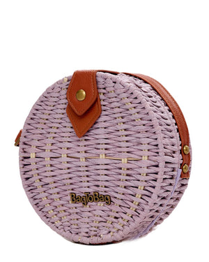 Ψάθινο τσαντάκι χιαστί 939 - Μώβ