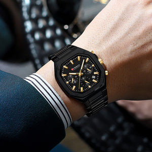 Curren 8459 Black Ρολόι με Μαύρο Καντράν και Μαύρο Μπρασελέ