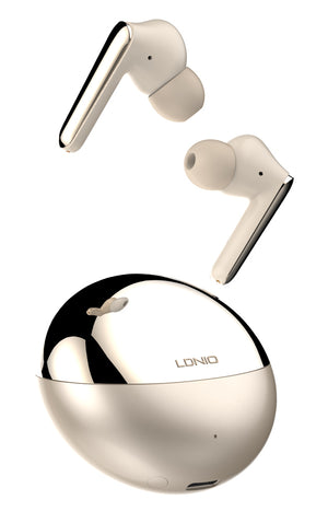 LDNIO earphones με θήκη φόρτισης T01, True Wireless, HiFi, Φ10mm, χρυσά