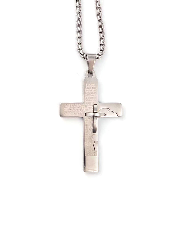 Αλυσίδα λαιμού με σταυρό WW-K444 - Ασημί