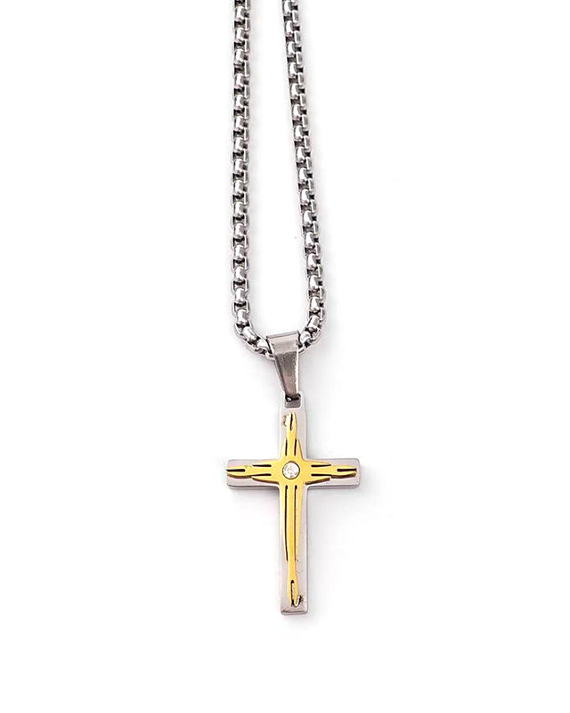 Αλυσίδα λαιμού με σταυρό WW-K450 - Χρυσό