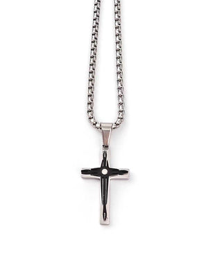 Αλυσίδα λαιμού με σταυρό WW-K450 - Black