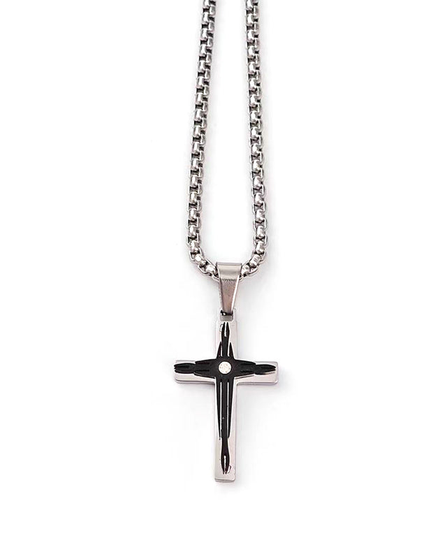 Αλυσίδα λαιμού με σταυρό WW-K450 - Black