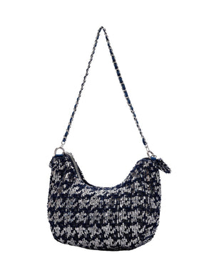 Τσάντα ώμου με παγιετες BS23202 - Μπλέ