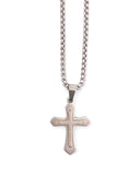Αλυσίδα λαιμού με σταυρό WW-K443 - Ασημί