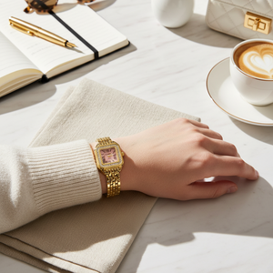 Vintage Γυναικείο Ρολόι Irina Gold Pink με Μεταλλικό Μπρασελέ