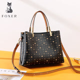 Δερμάτινη Γυναικεία Τσάντα PVC Shopper  Ωμου Foxer 900155F καφέ