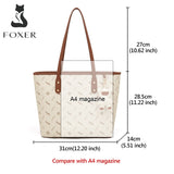 Δερμάτινη Γυναικεία Τσάντα PVC Shopper  Ωμου Foxer 900535F μπέζ/καφέ