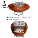 Γυναικεία Τσάντα PVC Shopper  Ωμου Foxer 9140123F καφέ