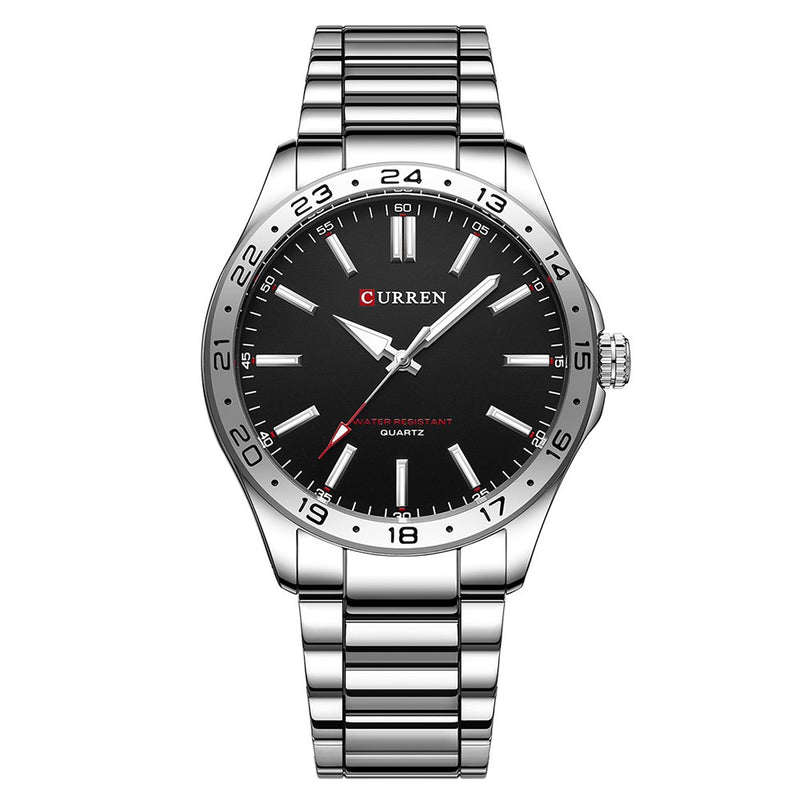 Ανδρικό Ρολόι Curren C8452 Silver Black με Μαύρο Καντράν και Ασημένιο Μπρασελέ