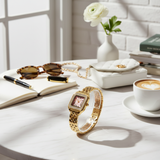 Vintage Γυναικείο Ρολόι Irina Gold Pink με Μεταλλικό Μπρασελέ