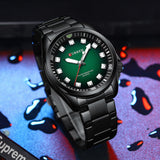 Curren 8451 Black Green Ρολόι με Πράσινο Καντράν και Μαύρο Μπρασελέ