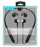 CELEBRAT earphones A16 με μαγνήτη, Bluetooth, 14.2mm, 130mAh, μαύρα